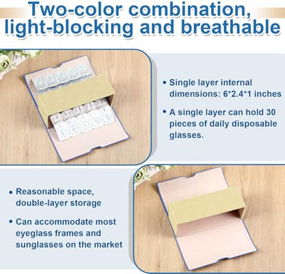 Flutesan 2 in 1 Daily Contact Lens and Glasses Organizer Case, Blue - color: Blue