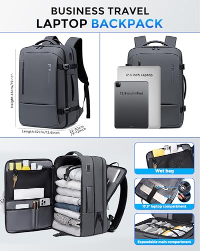 Fenree.geer Travel Laptop Backpack for Men, Business Laptop Backpack 17.3In - color: Grey