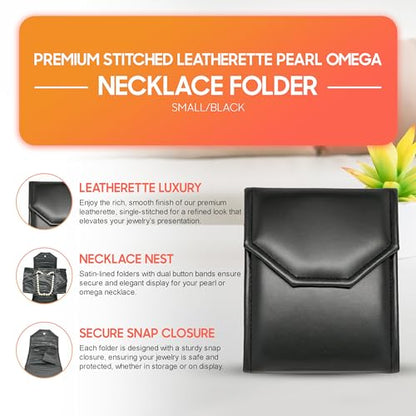 Novel Box Necklace Display Pearl Folder, 7x5 Inch Jewelry Case, Black/Black - color: Black/Black Stitched, size: Small