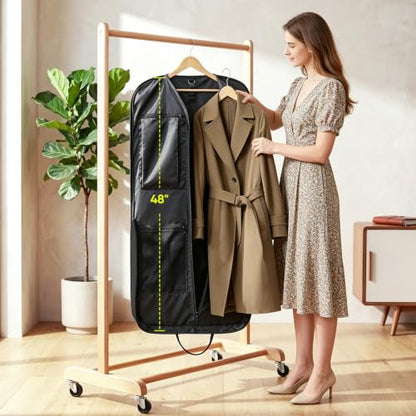 BALEINE Garment Bags for Travel, Water Resistant Carry on Suit Bag - color: Black, size: 48"-expanded