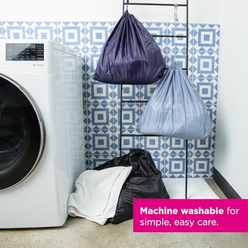 Miamica Travel Laundry Bag - Wash, Dry, Fold, Navy Multicolor
