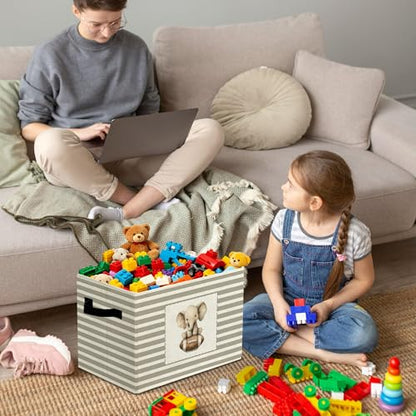 Rustic Elephant Football Storage Bins Boxes Handles - color: 021
