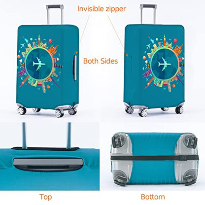 Travelkin 여행 가방 Tsa 승인 여행 가방 커버 프로텍터, 드리밍 블루, 패션 - color: 드리밍 블루, size: S(18-21inch suitcase)