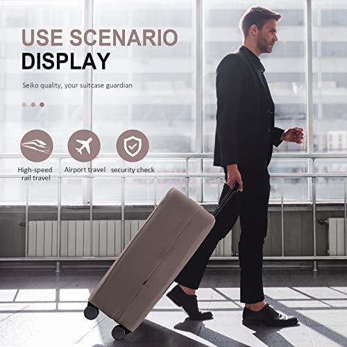 Travel Luggage Cover Suitcase Protector Scratch-Resistant Fit 19-31 Inch, Not Included Suitcase (Khaki, S(19-21 inch)) - color: Khaki, size: 19-21 inch