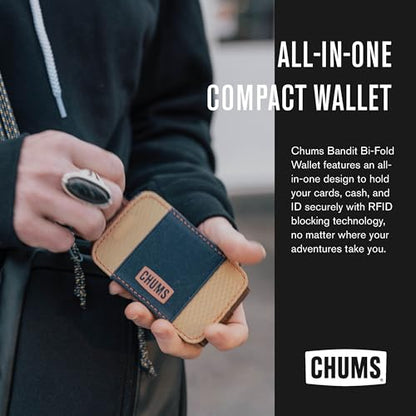 Chums Bandit Bi-Fold Wallet, Slim RFID Wallet (Blue Floral) - color: Blue Floral