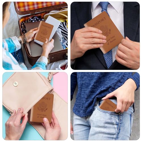 Cnycmy Passport Holder for Travel,Passport Cover Case with RFID - color: Simplicity-Brown