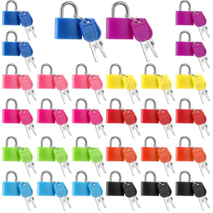 30PCS Luggage Locks with Keys Locker Lock Small Suitcase Lock Metal Padlock for Travel Backpack Box Gym Locker (10 Colors)