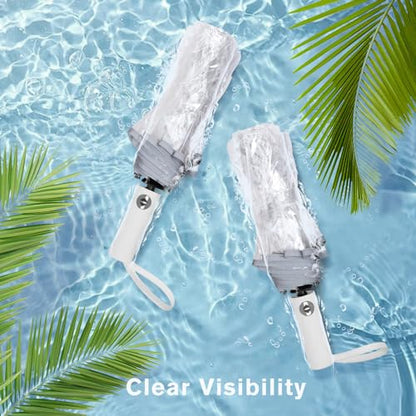 G4Free Small Clear Umbrella for Rain, 42 Inch Women and Men Use