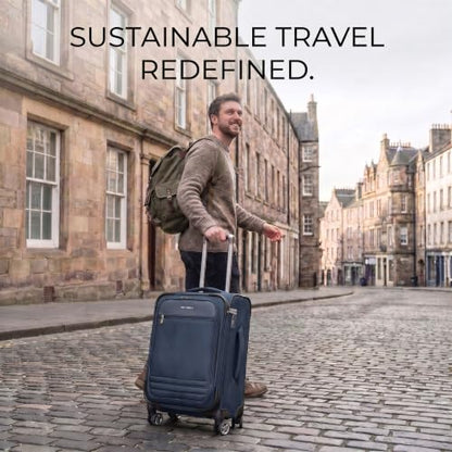 Ricardo Beverly Hills Softside Medium, 24-Inch Lightweight Expandable Checked Luggage, 360° Spinner Wheels, TSA Lock, Telescopic Pull Handle, Sustainable Design, Navy, Ashbury Series - color: Navy, size: Check-In Medium 24-Inch