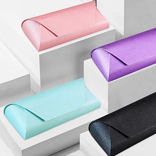 LifeArt Eyeglass Case Hard Shell, Portable Sunglass Case, Fashionable PU Leather Eyeglass Case, Lightweight - color: A_638_black