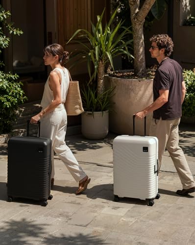 Coolife Luggage, Lightweight PC Hardside Suitcase, Checked-Large 28-Inch - color: Black, size: Checked-Large 28-Inch