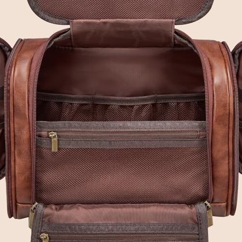Personalized Gifts for Husband Birthday Mens Travel Toiletry Bag M - color: Cognac, style: M