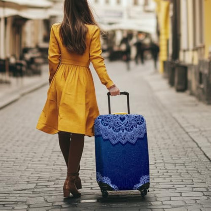 MAYJOYDIY Lotus Luggage Cover Flowers Elastic Baggage Covers Nature Floral Dust-Proof Suitcase Sleeve Anti-Scratch Washable Suitcase Protector Size M Fit 22-25 Inch Luggage - style: Lotus