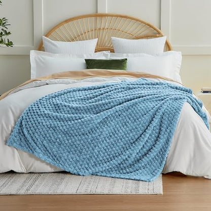 EXQ Home Turtle Shell Twin Size Throw Blanket Blue for Couch & Sofa - color: Blue, size: Twin