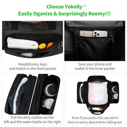 Sports Duffel Bag 26 Inch Travel Gym Duffle, Black - color: Black, size: 26 inch