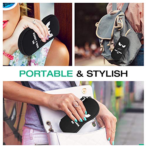MoKo Sunglasses Soft Case Ultra Light Neoprene Zipper Eyeglass Case for Men Women - color: K-don't Touch Me