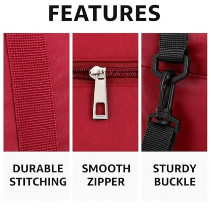 Folding Duffle Bag for Travel Large Capacity Waterproof Oxford Cloth Weekender Carry on Tote with Crossbody Strap, Lightweight Foldable Gym and Overnight Bag (Red, Large) - color: Red