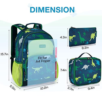 mommore Kids Backpack Set Kindergarten School Bookbag for Boys Girls 4-8 - color: A-dinosaur