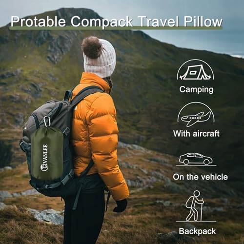 Camping Pillow for Sleeping 2 Pack,Filled in Shredded Memory Foam - size: 2 pack(16.5x11.8in)