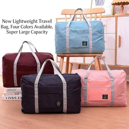 Foldable and Portable Travel Duffel Bag, Lightweight Luggage with Multiple - color: Burgundy