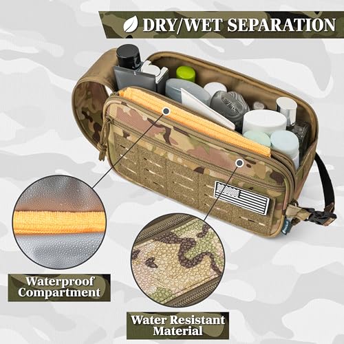 PAVILIA Tactical Toiletry Bag Men, Water Resistant Molle Military, Camo XL - color: Camo, size: Extra Large