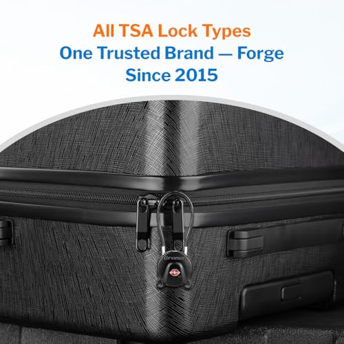 Forge TSA Approved Luggage Locks Ultra-Secure Dimple Key Travel Cable Locks with Zinc Alloy Body- 4 Locks, Black, Blue, red, Green. - size: Color 4 Locks
