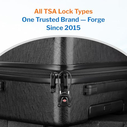 Forge TSA Approved Luggage Locks Ultra-Secure Dimple Key Travel Cable Locks with Zinc Alloy Body- 4 Locks, Black, Blue, red, Green. - size: Color 4 Locks
