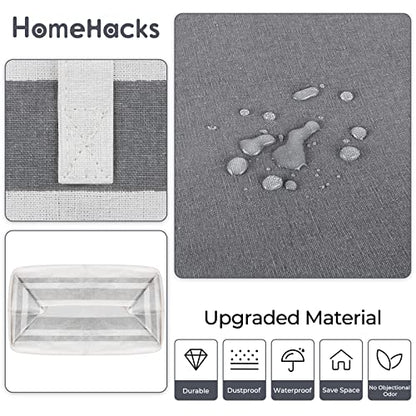 HomeHacks 2 Pack Large Laundry Baskets, Laundry Hampers Bags (Grey 100Lx2) - color: Grey, size: 100L
