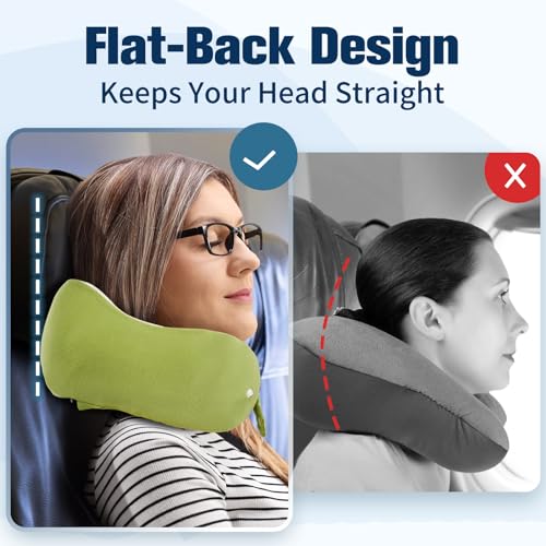Cirorld Neck Pillow for Traveling, Travel Pillows for Airplanes Green - color: Green