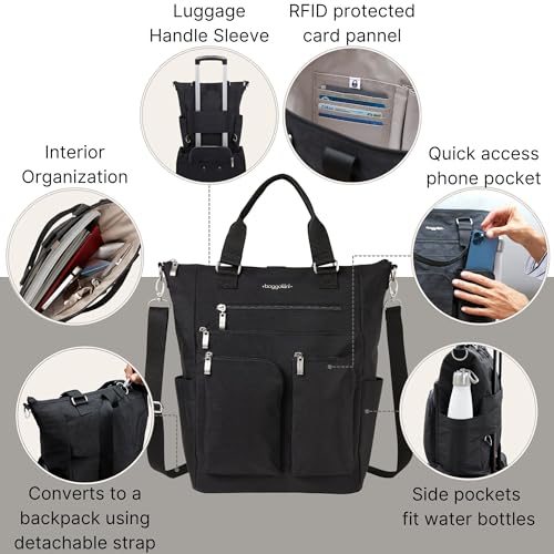 Baggallini womens All Set 3 in 1 Tote BackpackAll set 3 in 1 Backpack - color: Black