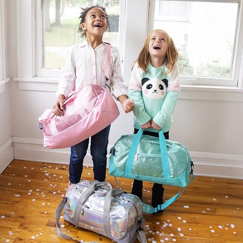 Wildkin Overnighter Duffel Bag for Kids, Blue Glitter - color: Blue Glitter