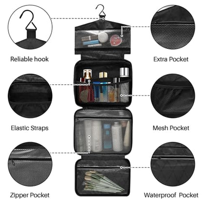 MNSRUU Toiletry Bag, Gothic Skulls Pattern, Waterproof Cosmetic Case for Travel, Women - color: Skulls 007