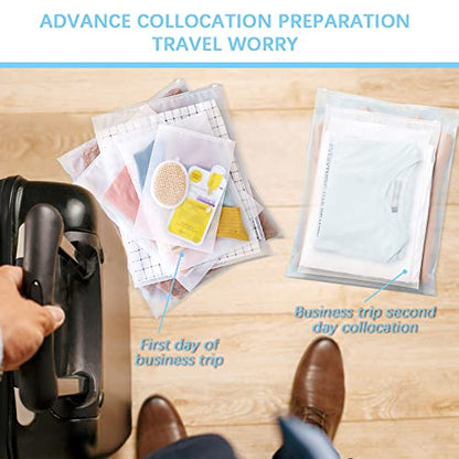 30PCS Frosted Travel Storage Bags for Clothes with Zip-Lock Seal, 5 Sizes