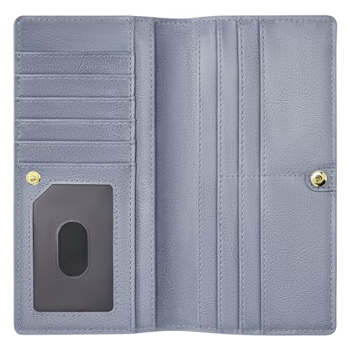 Airkit Slim Women's Wallet, Thin RFID Blocking Wallet for Ladies, Minimalist Credit Card Holder with Zipper Pocket, Satin Blue - color: Satin Blue