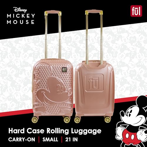 FUL Mickey Mouse Disney Kids Suitcase, Gold - color: Gold, size: 21 Inch
