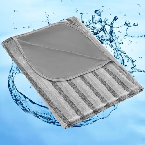 Marchpower Arc-Chill Cooling Blanket for Hot Sleepers Throw Grey Strip - color: Gray Strip, size: Throw 51" X 67"
