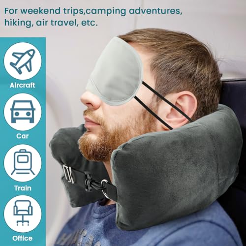 2‑Pack Stuffable Travel Neck Pillow, Velvet Fillable Neck Pillow for Travel