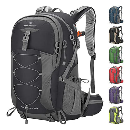 Maelstrom Hiking Backpack, Lightweight Camping Daypack with Rain Cover, 50L (Pack of 12) - color: Black, size: 50L (Pack of 12)
