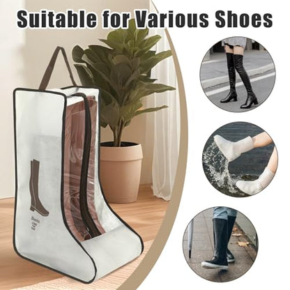 2 Pack Boot Storage Bag, Portable Dust Proof Boot Bags for Cowboy Boots - color: 2 Pack Beige