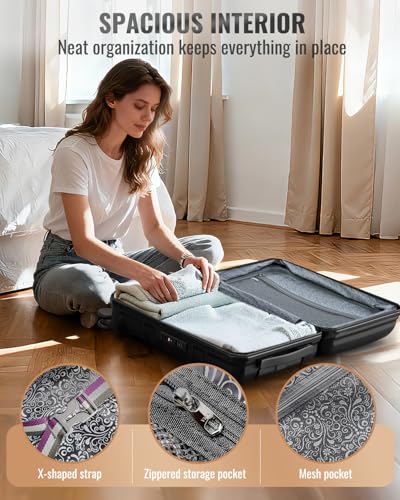 Joyway 3-Piece Hardside Luggage Set, 20 24 28 Inch, Black - color: Black