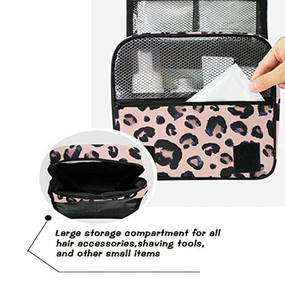 senya Hanging Travel Toiletry Bag Kit Makeup Case Cosmetics Organizer for Men Women (Leopard) - color: Leopard