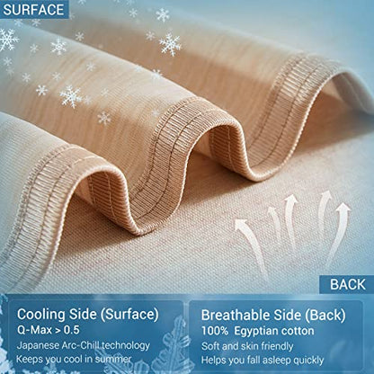 Marchpower Arc-Chill Cooling Blanket for Hot Sleepers Queen Size Beige - color: Beige, size: Queen 79" X 86"