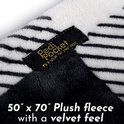 PediPocket Original Patented 50"x70" Pleasingly Plaid Plush Fleece Blanket - color: Pleasingly Plaid