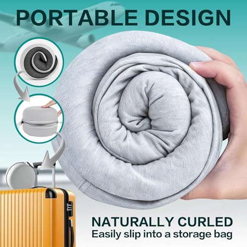 Travel Pillow with Hood - Memory Foam Neck Pillow for Airplane
