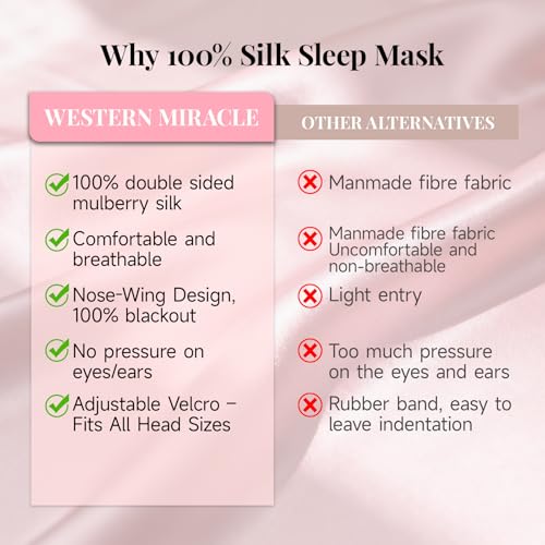 Silk Sleep Mask – 100% Mulberry Silk Eye Mask for Sleeping - color: Silk Pink