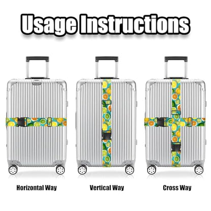 Nuxovilar Luggage Straps Set for Suitcase 1.96x90.5in Polyester - color: YMi04298, size: 1.96"x90.5"