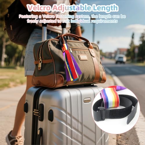 2 PCS Vibrant Luggage Identifiers Tag Ribbons with Secure Knot Straps