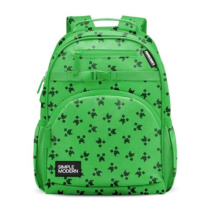 Simple Modern Minecraft Backpack for Girls, Boys | 18L - color: Minecraft: Creeper, style: Kids Large