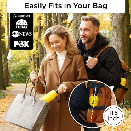 TUMELLA Strongest Windproof Travel Umbrella (Compact, 100MPH Wind-Tested), Light, Portable, One-Handed Use, Automatic Folding Rain Umbrella, Durable, Premium Grip, Fits Car & Backpack - color: 1-pack Yellow