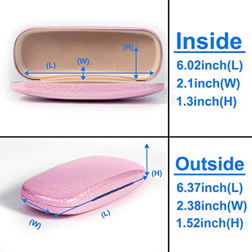 RayLove Unisex Hard Shell Eyeglasses Cases, Protective Case For Glasses - color: Deep Bright Pink